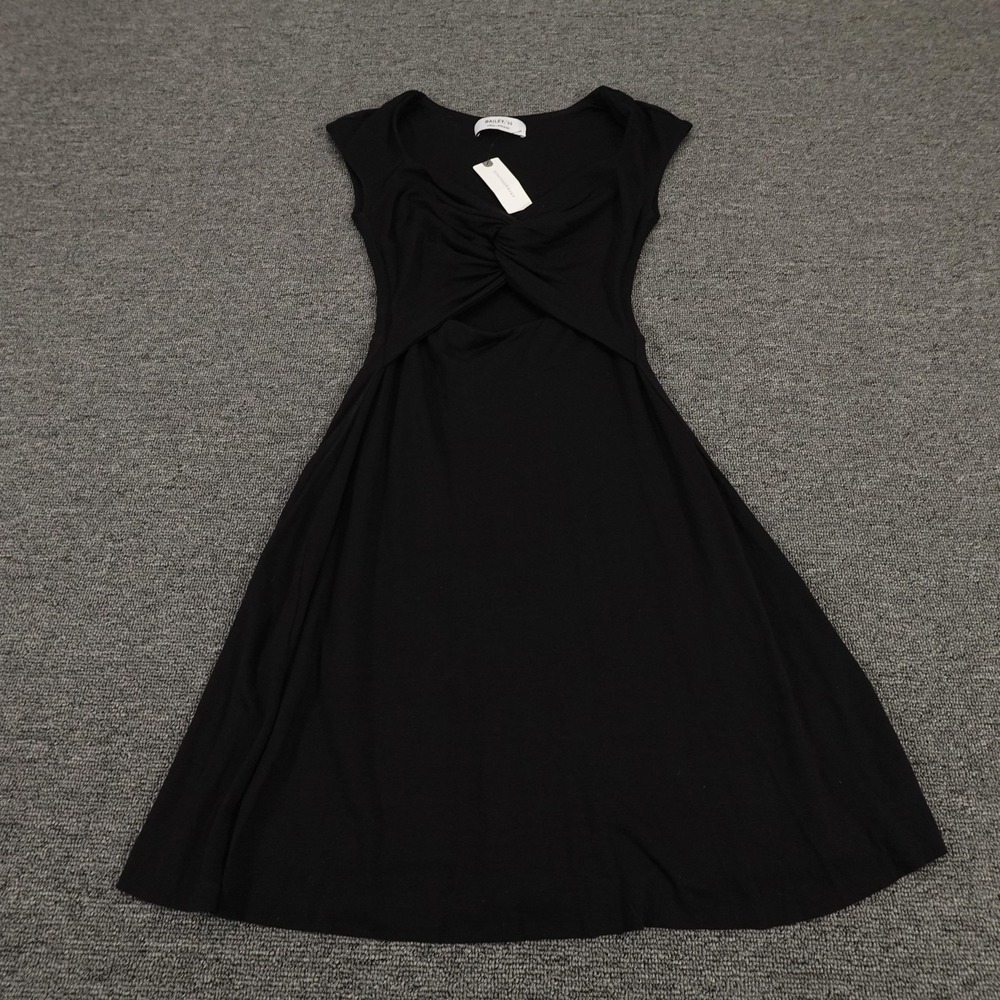 Bailey 44 Dress XS Black Twist Front Babydoll Whimsigoth Mini Anthropologie